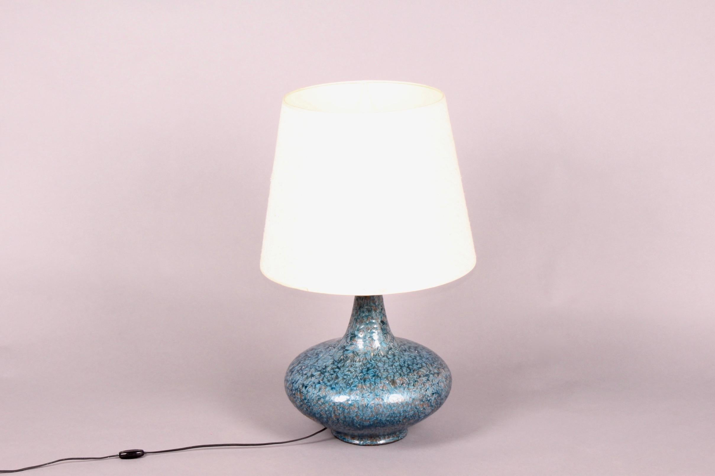 Ceramic table lamp, dimensions with out shade height 45, diameter 36 cm.