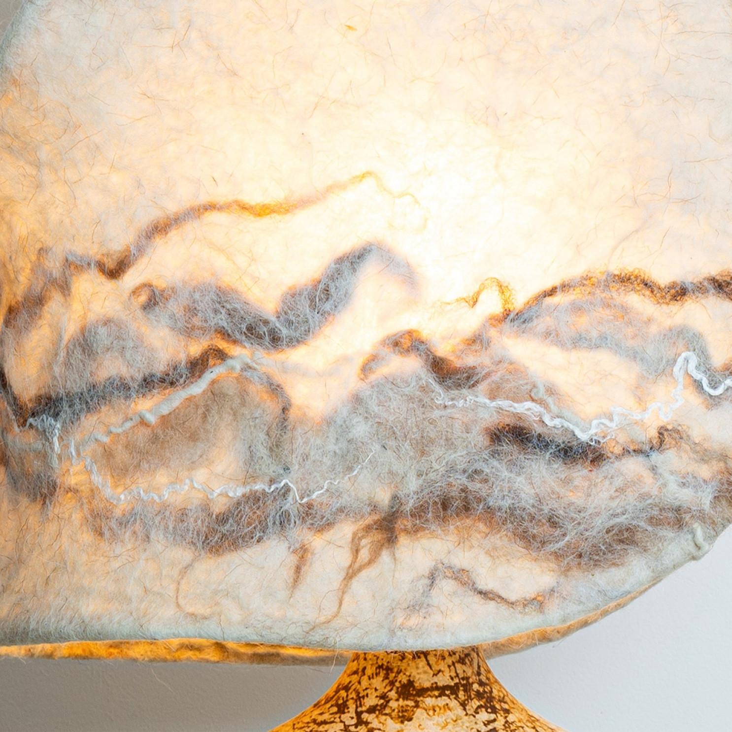 Lampe de table en céramique pour Soholm avec abat-jour unique en feutre fait à la main, Danemark 1960 Bon état - En vente à Rijssen, NL