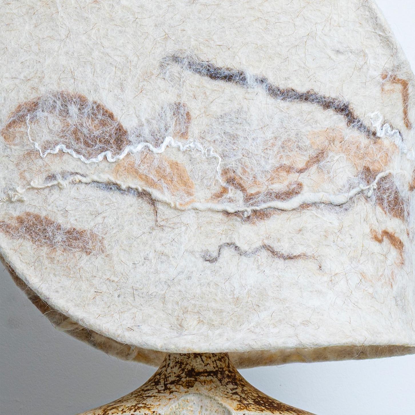 Céramique Ceramic Table Lamp for Soholm with Unique New Handmade Felt Shade, Denmark 1960 en vente