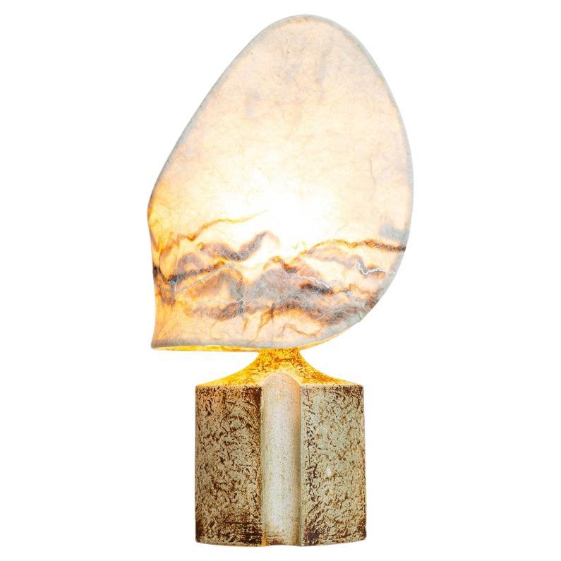 Lampe de table en céramique pour Soholm avec abat-jour unique en feutre fait à la main, Danemark 1960 en vente