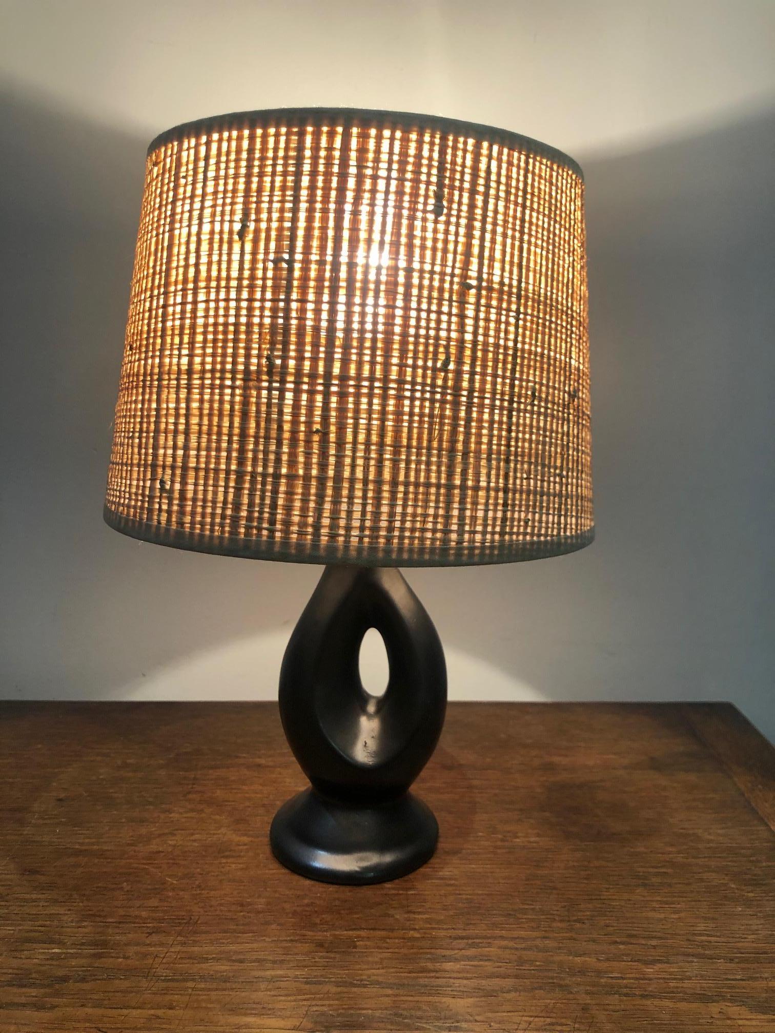 Ceramic lamp in the manner of Jouve circa 1950s in original condition
shade is contemporary.