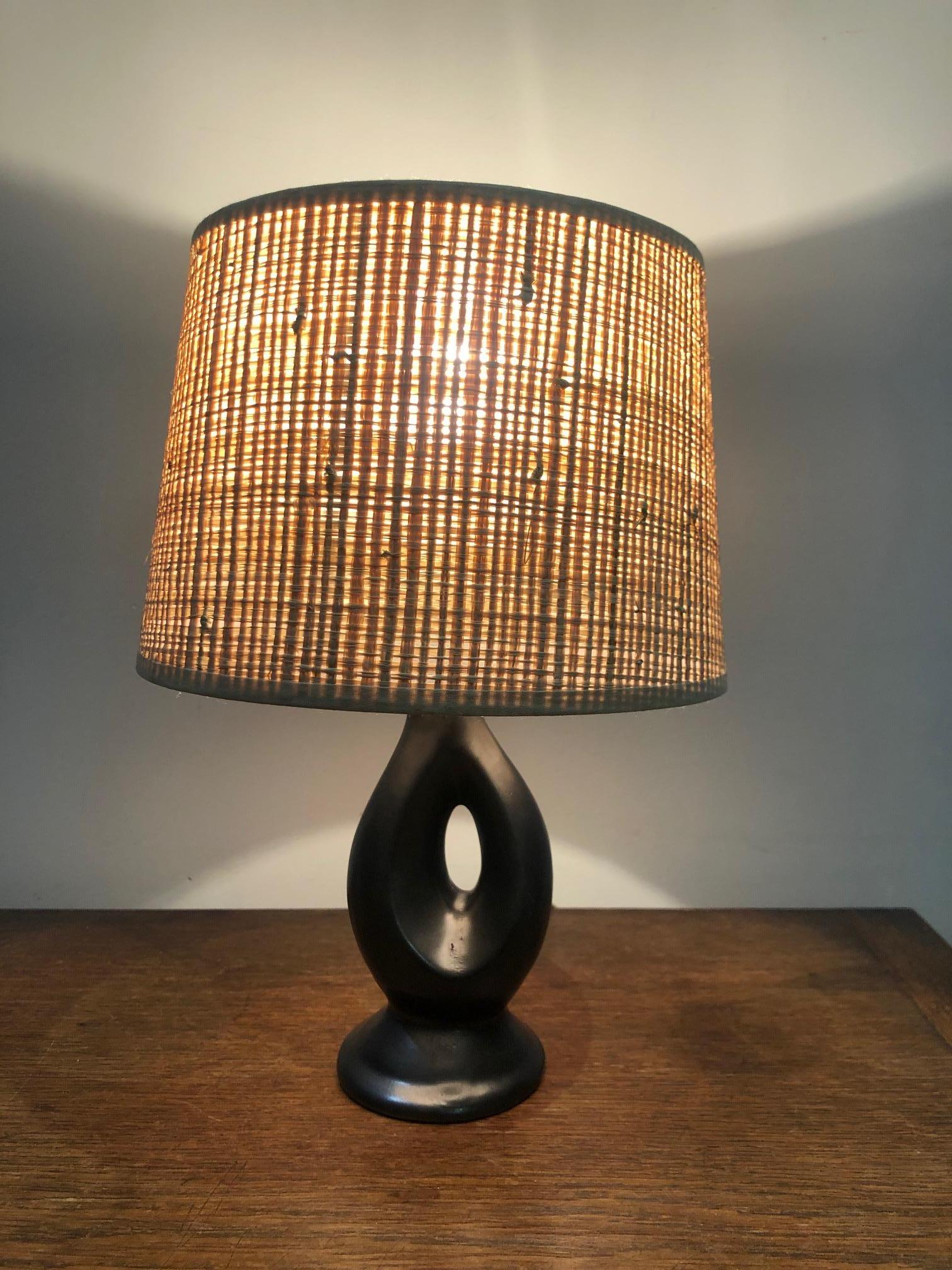 French Ceramic Table Lamp from the 1950s
