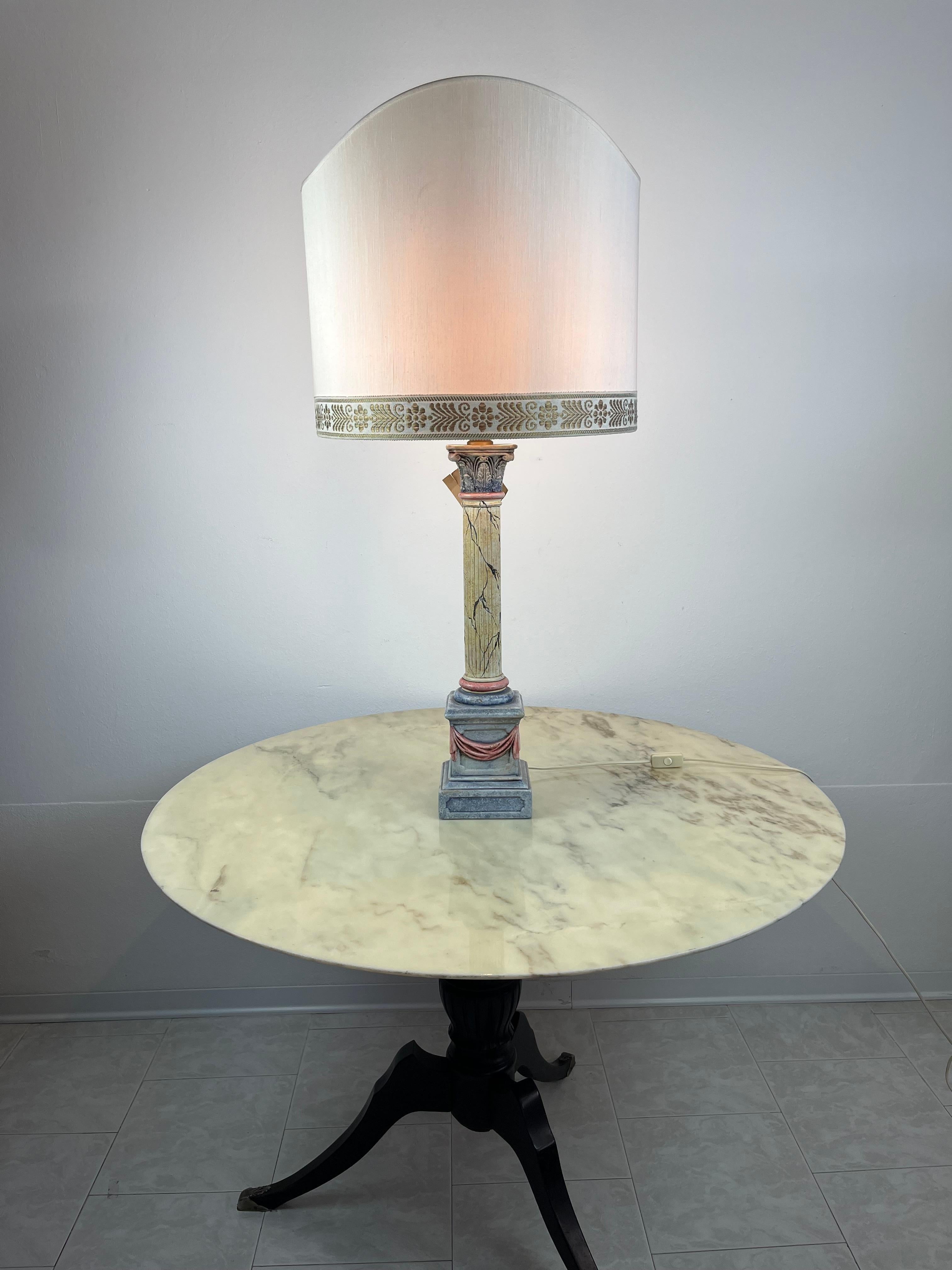 Ceramic Table Lamp, Hand Painted, Italy, 1980s For Sale 5