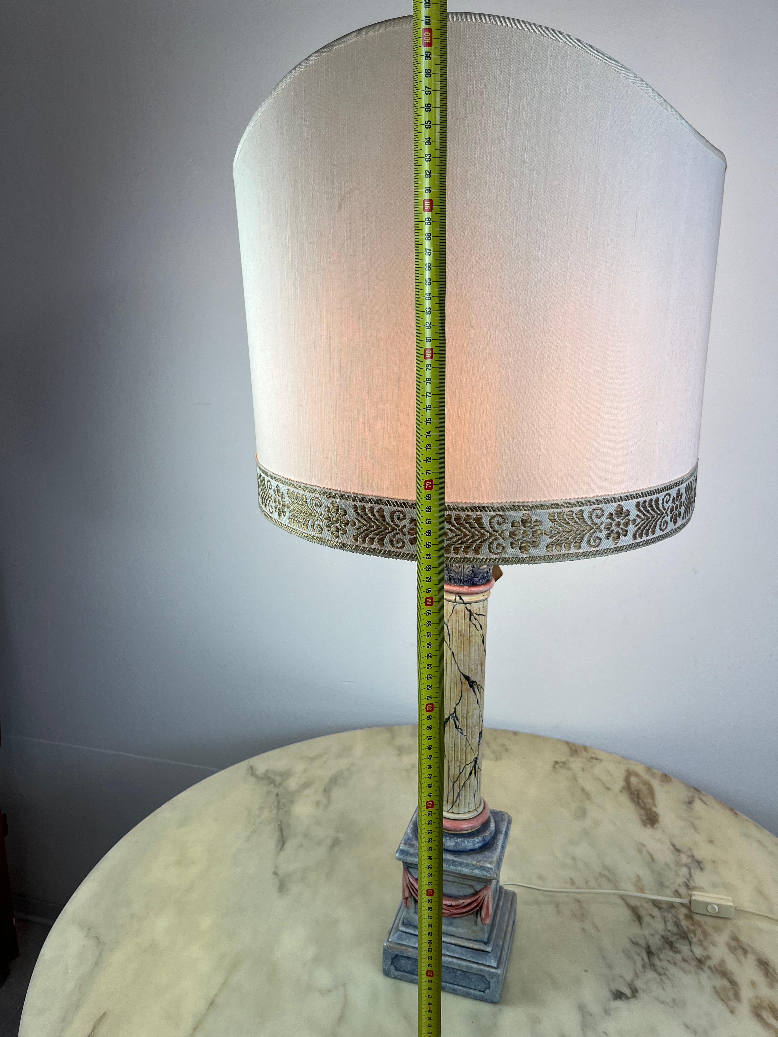 Ceramic Table Lamp, Hand Painted, Italy, 1980s For Sale 6