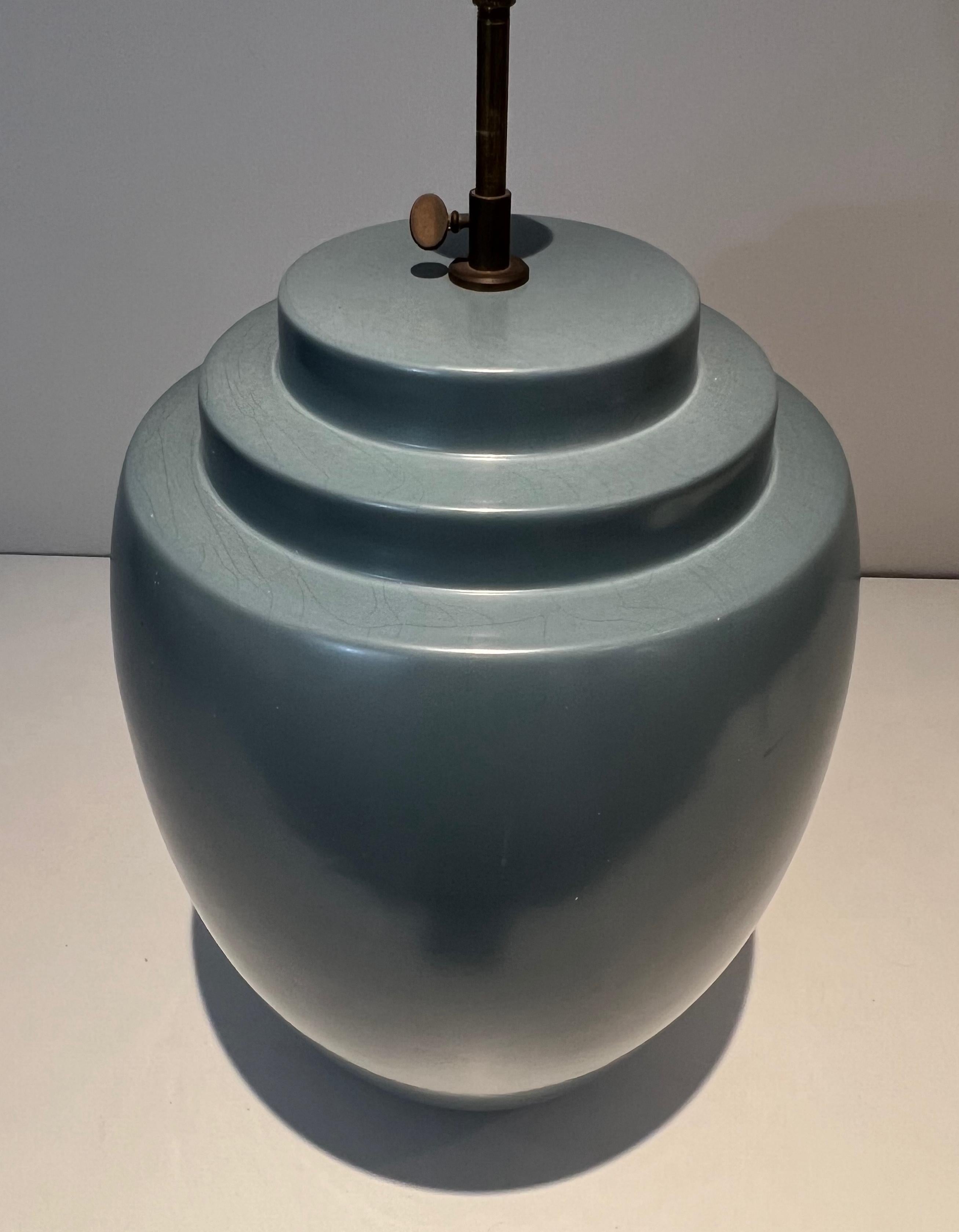Lámpara de sobremesa de cerámica en color azul by Kosta en venta 1