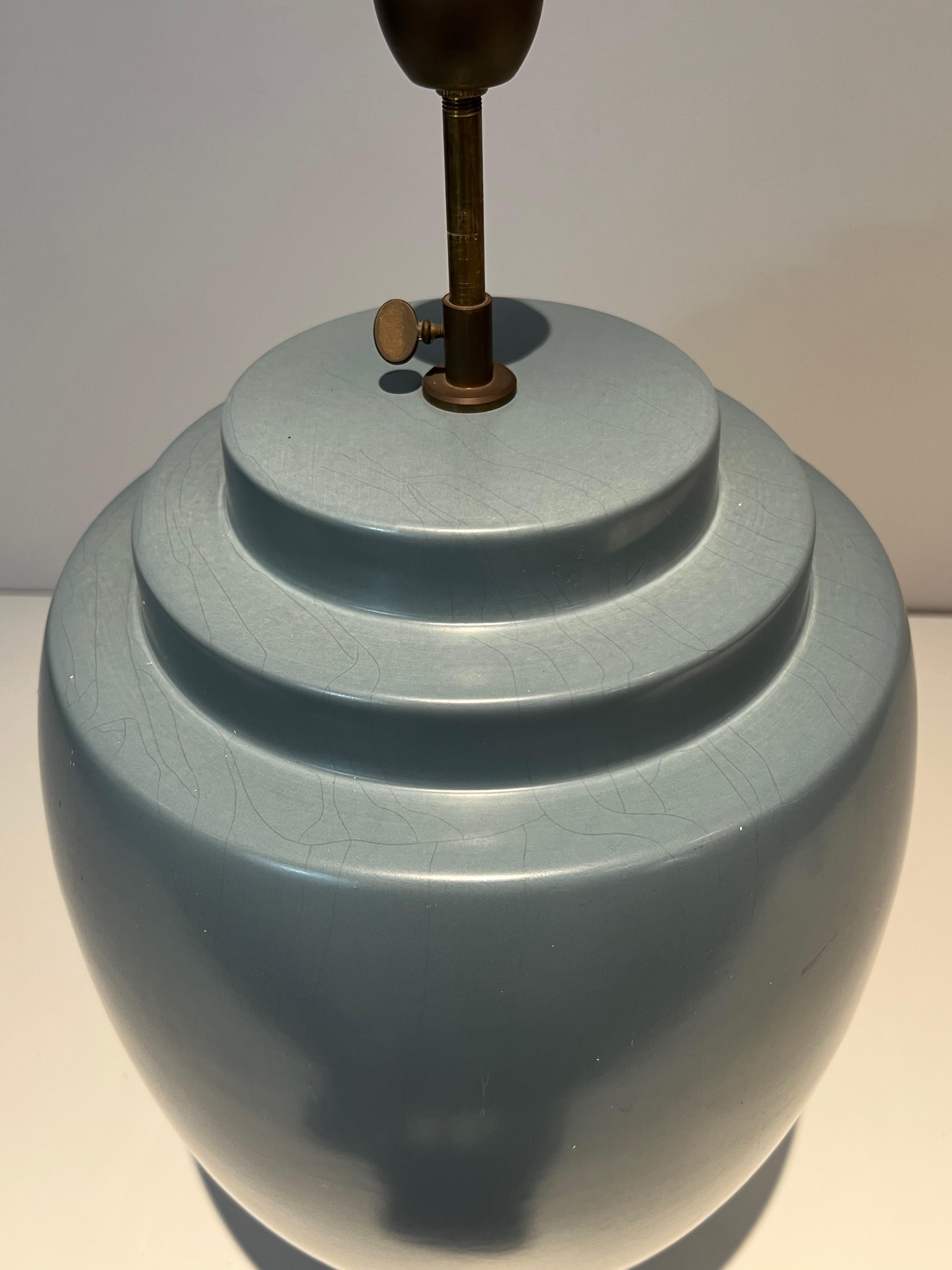 Lámpara de sobremesa de cerámica en color azul by Kosta en venta 2