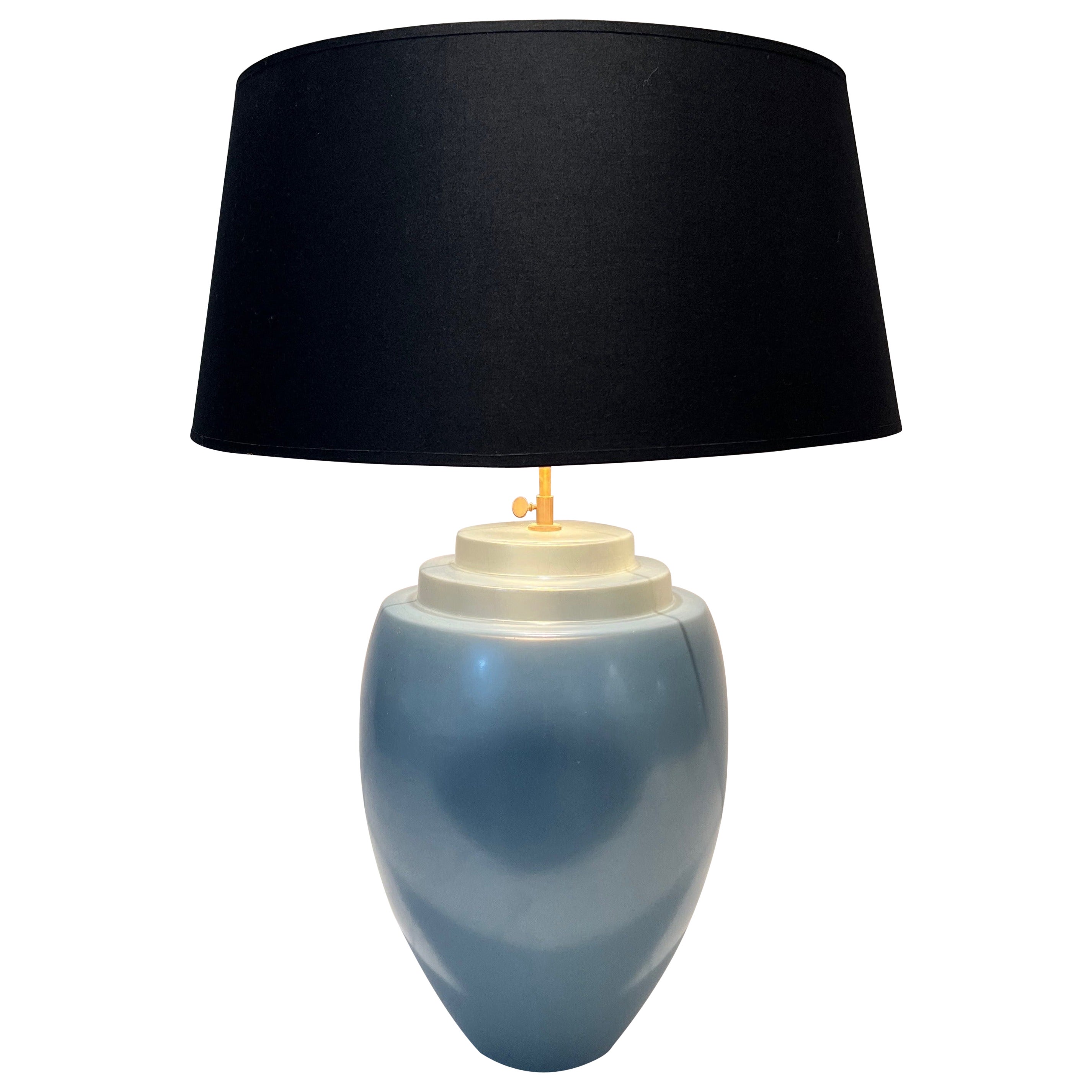 Ceramic Table Lamp in A Blue Color by Kosta