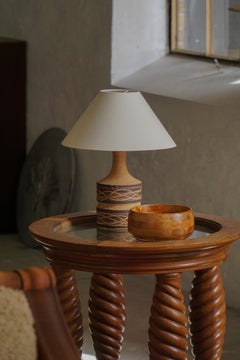 Ceramic Table Lamp in Earthern Colors by Axella, Danish Modern, 1970s