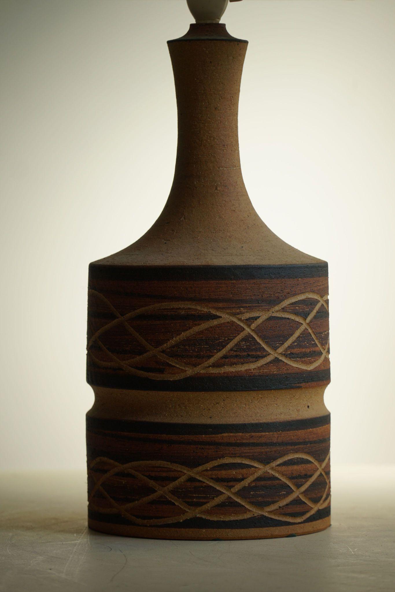 20th Century Ceramic Table Lamp in Earthern Colors by Axella, Danish Modern, 1970s