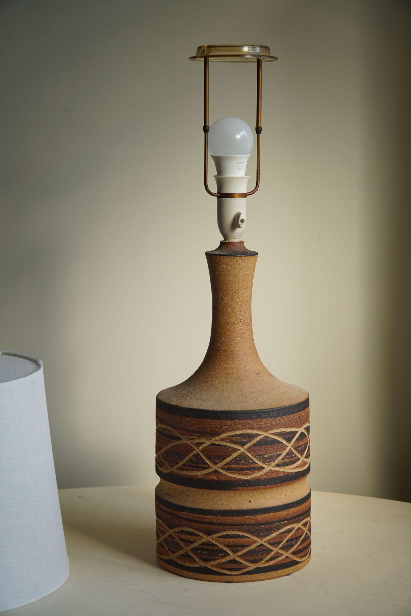 Ceramic Table Lamp in Earthern Colors by Axella, Danish Modern, 1970s 1