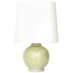 Ceramic Table Lamp in Pale Celery Green by Swiss Ceramic Artist Fritz Haussmann.