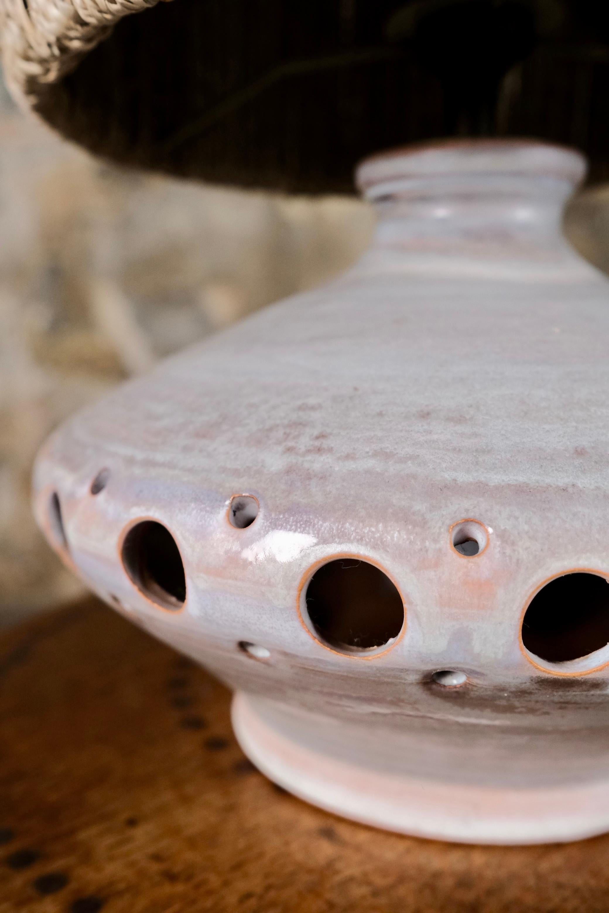 Ceramic table lamp in the style of Pelletier, France, 1970s en Bueno estado para la venta en Lyon, FR