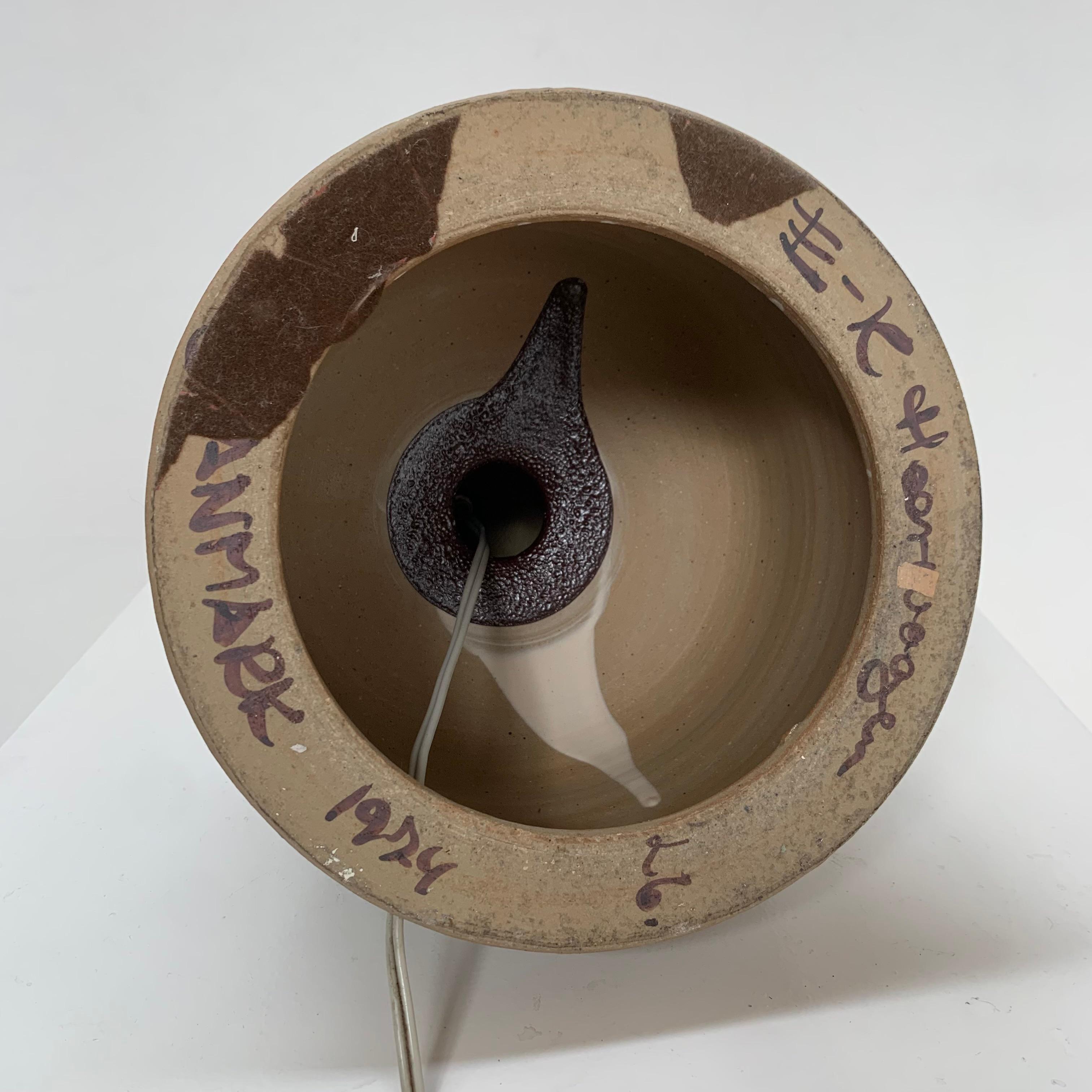 Ceramic Table Lamp Signed by E-K Heerwagen, 1974, Denmark. en venta 6
