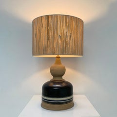 Lampe de table en céramique signée par K.K., 1974, Danemark.