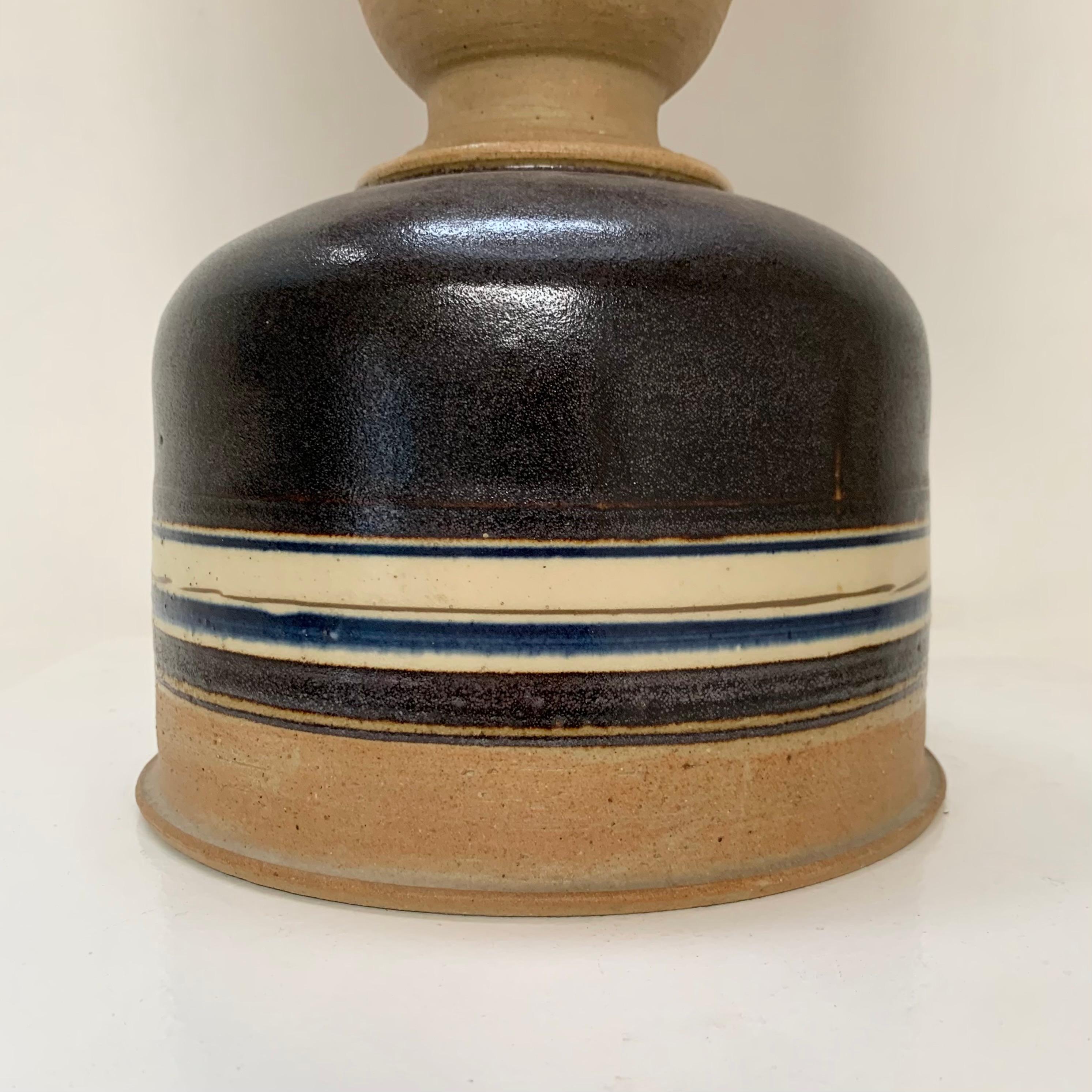 Ceramic Table Lamp Signed by E-K Heerwagen, 1974, Denmark. Esmaltado en venta