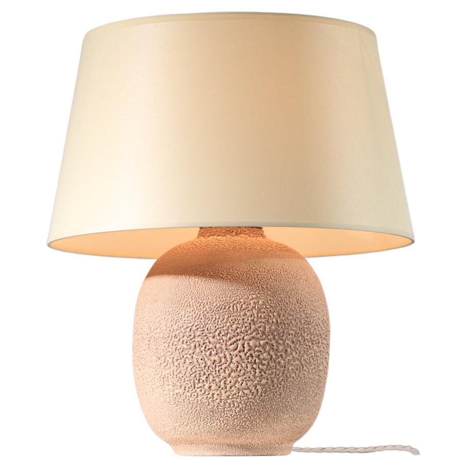 Ceramic table lamp signed Etlin 40s/50s pink 