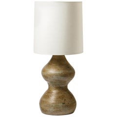 Ceramic Table Lamp, Signed Monique, circa 1960-1970 to La Borne, France
