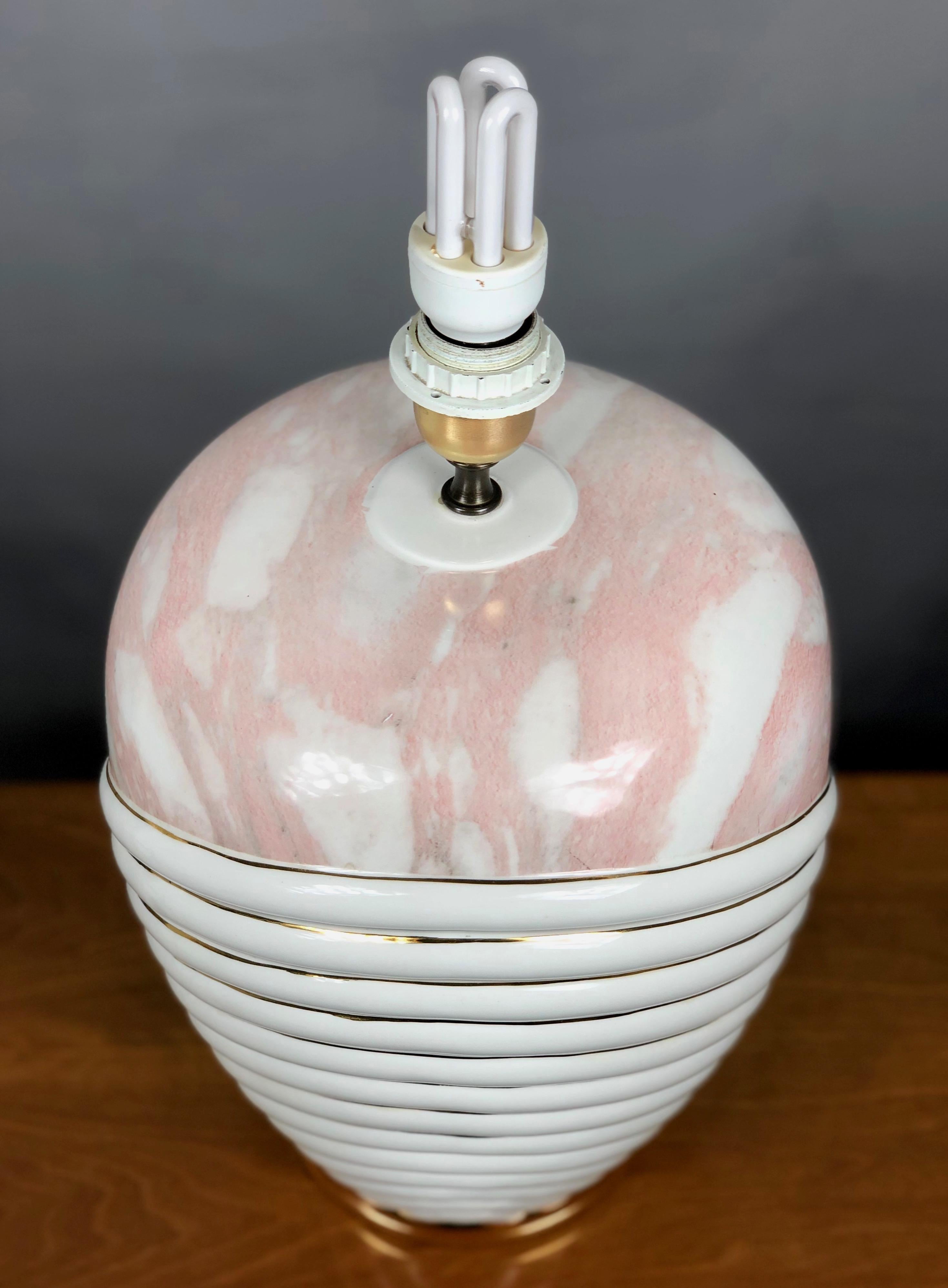 Italian Ceramic Table Lamp Signed Paolo Traversi in Ceramic, Italy, 1980s For Sale