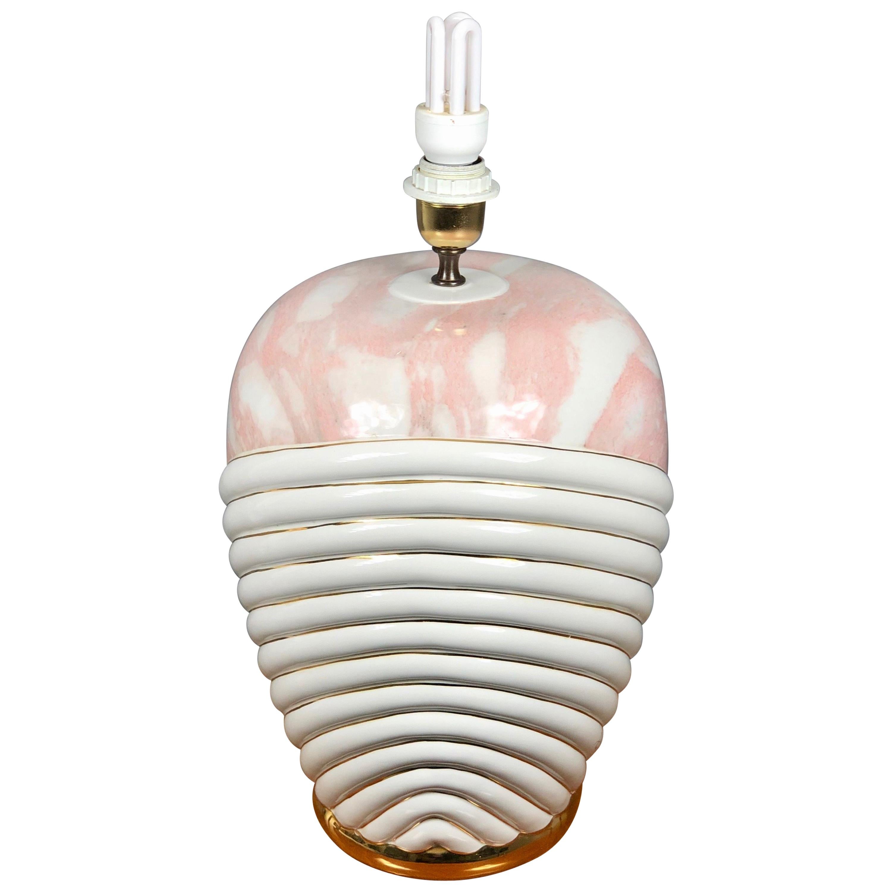 Keramik-Tischlampe, signiert Paolo Traversi in Keramik, Italien, 1980er Jahre