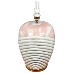 Lampada da tavolo in ceramica firmata Paolo Traversi, Italia, anni '80