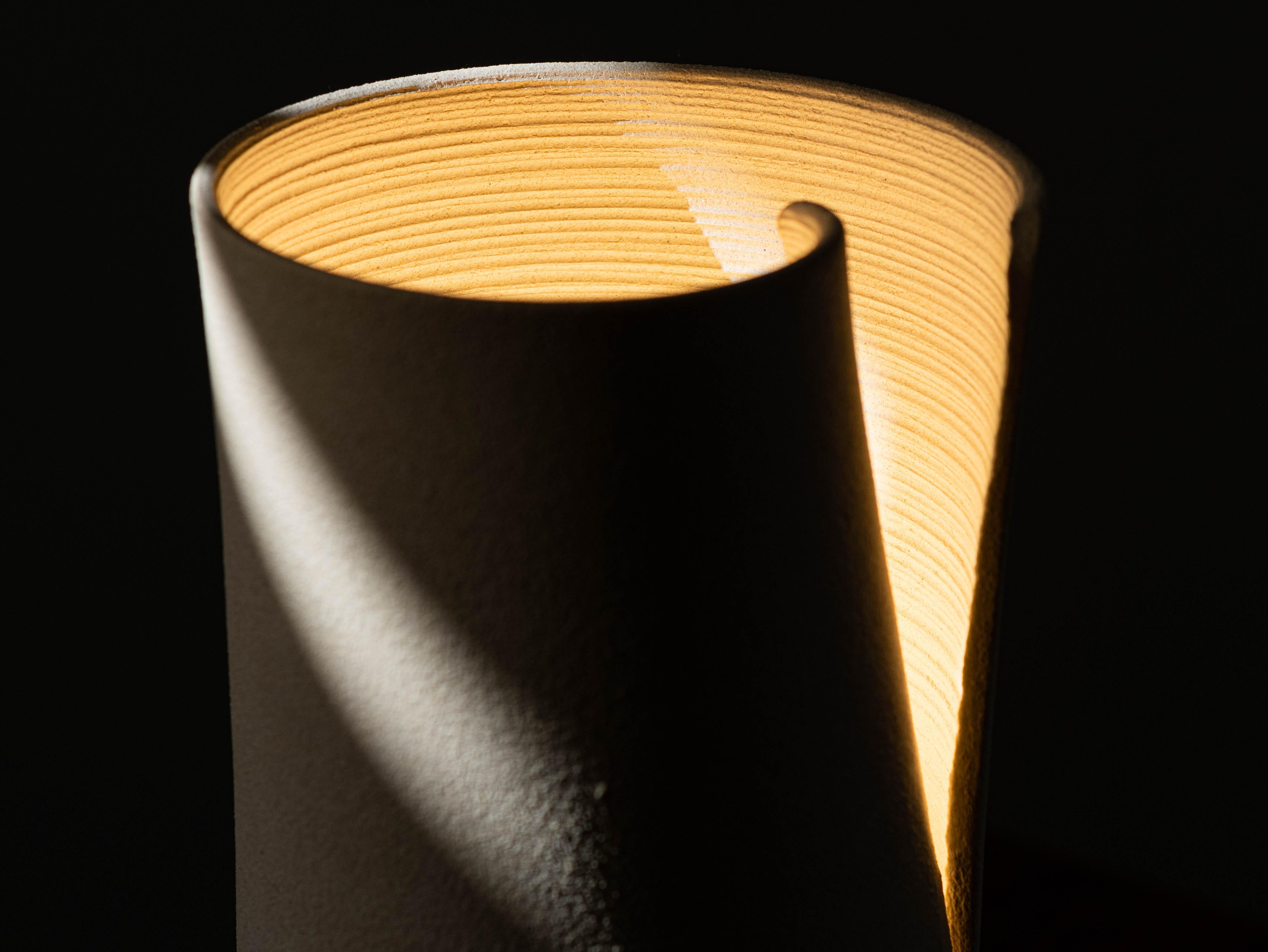 Mid-Century Modern Ceramic Table Lamp Split #2 Artist Made