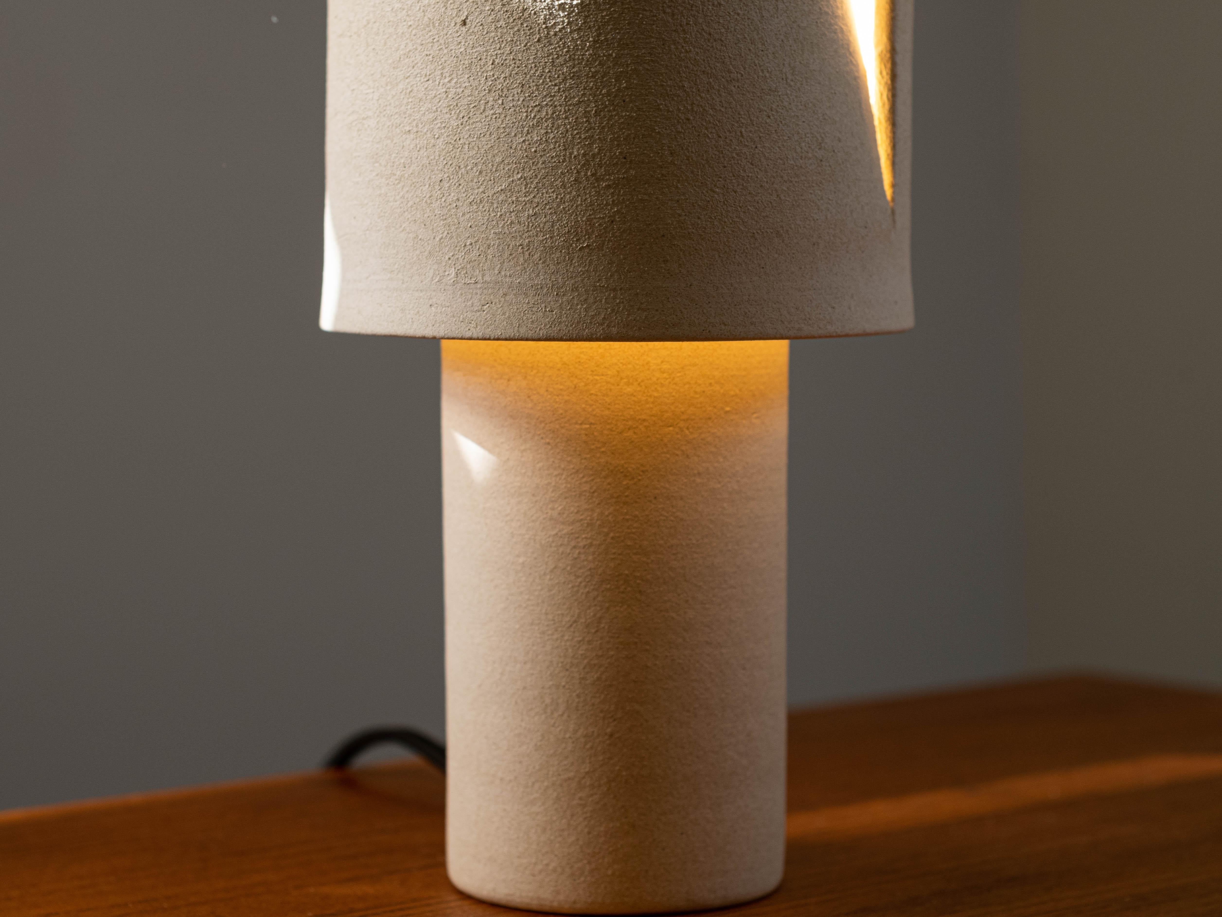 American Ceramic Table Lamp Split #2 Artist Made