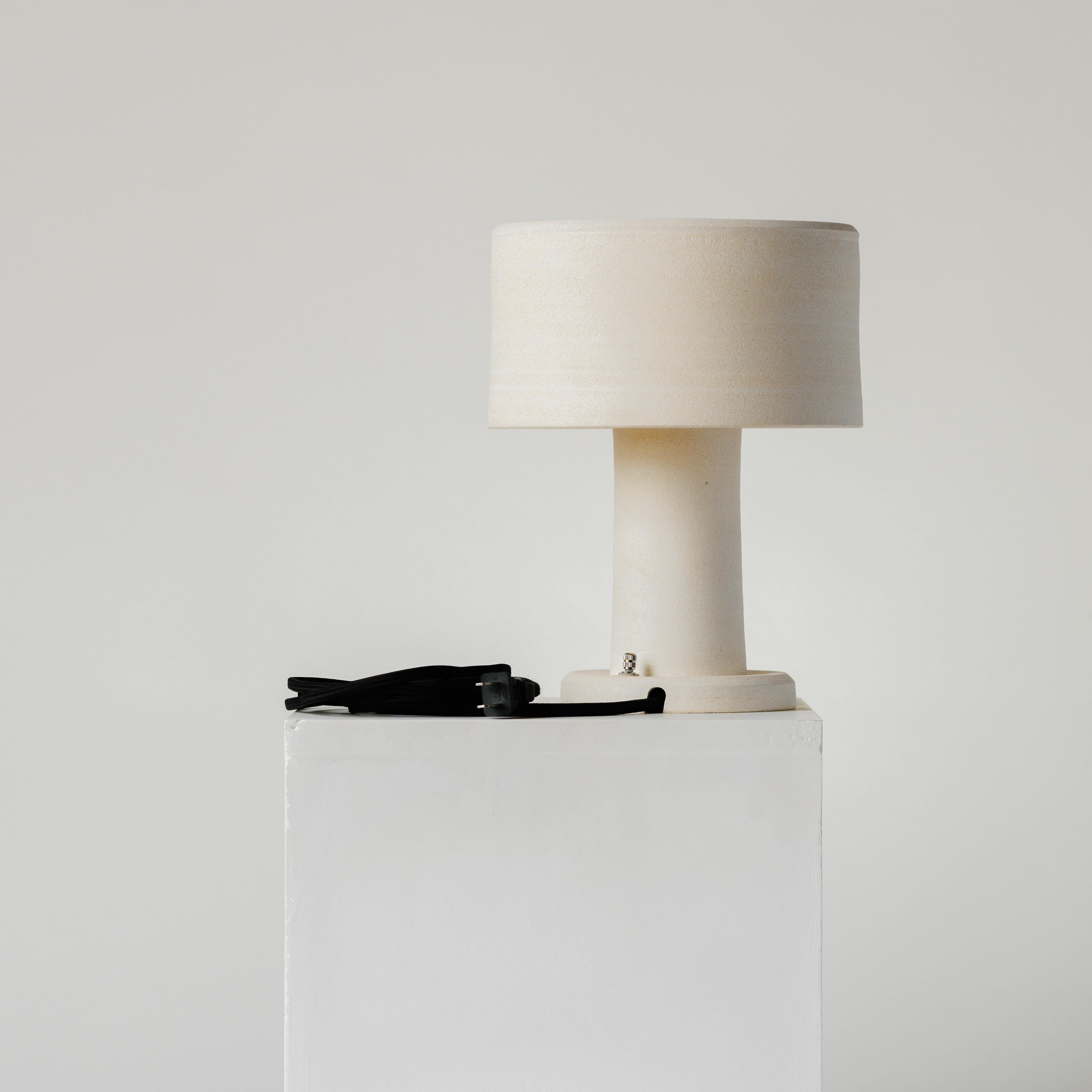 Mid-Century Modern Ceramic Table Lamp Square Dome For Sale