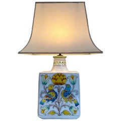Ceramic Table Lamp with Birds and Flowers Decors