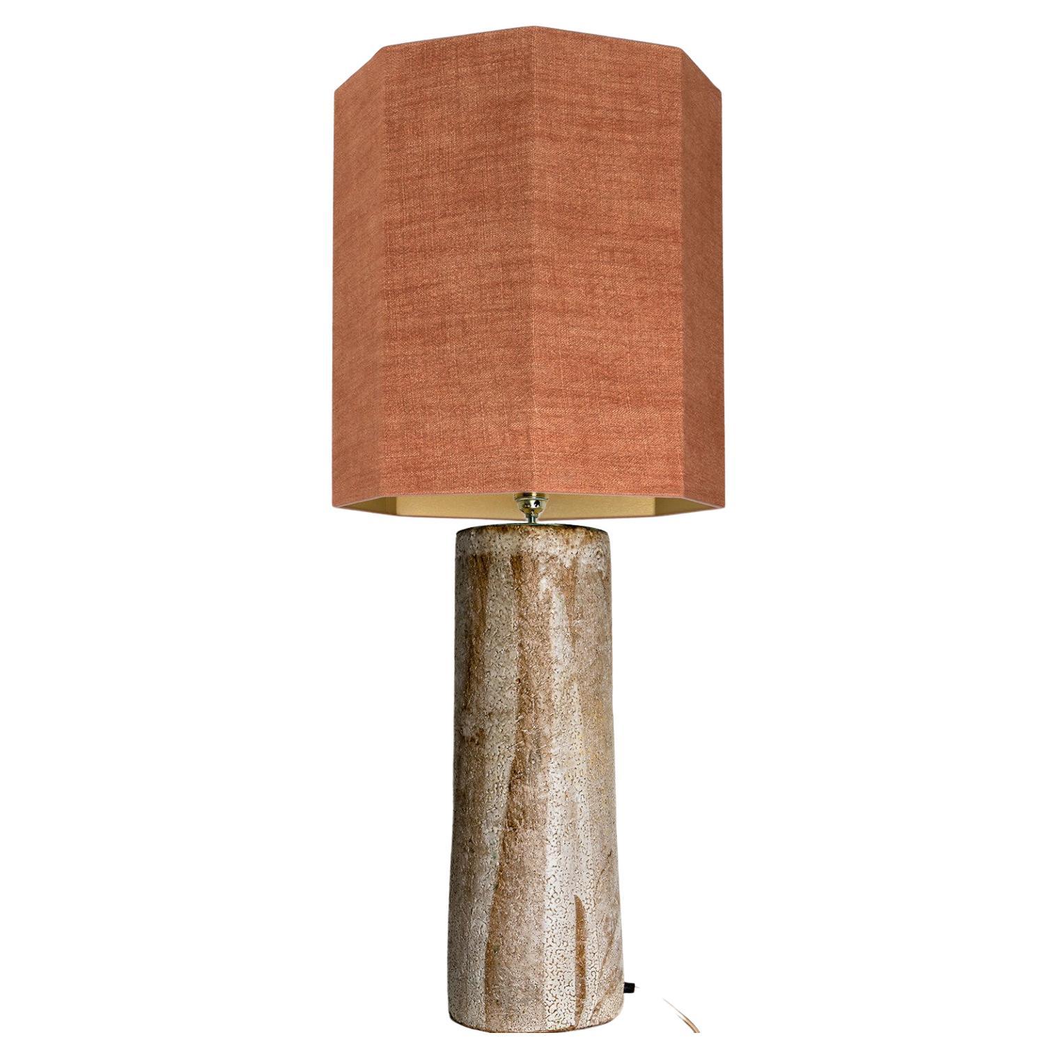 Lampe de table en céramique avec abat-jour sur mesure par René Houben en vente
