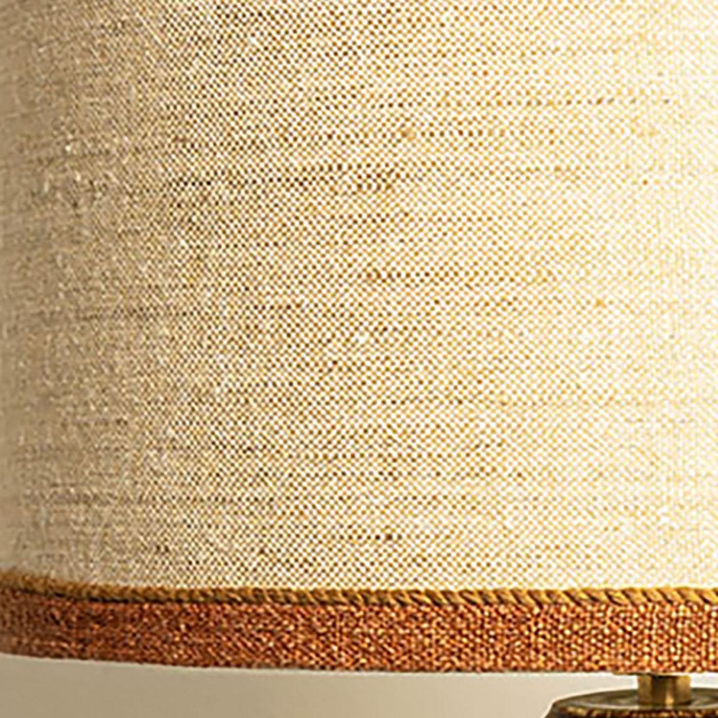 Ceramic Table Lamp with Custom Made Silk Lampshade René Houben, Denmark 1970s For Sale 4