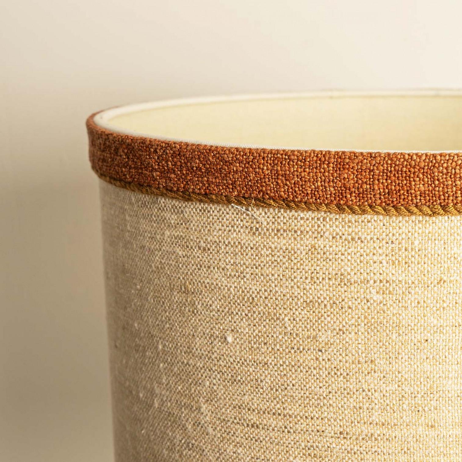 Ceramic Table Lamp with Custom Made Silk Lampshade René Houben, Denmark 1970s For Sale 5
