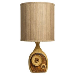 Ceramic Table Lamp with Custom Silk Lampshade by Rene Houben