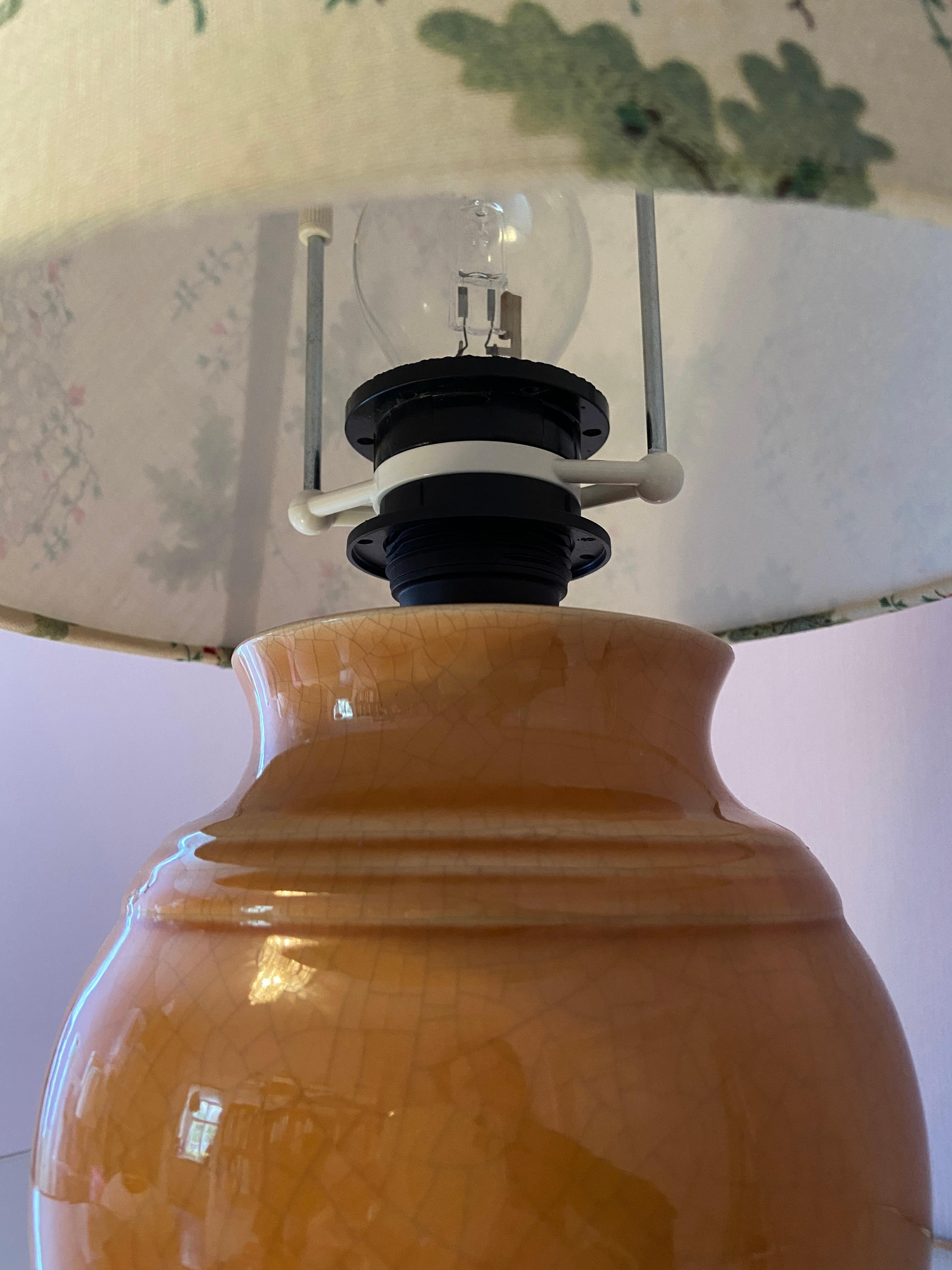 Ceramic Table Lamp with Customized Shade, France In Good Condition In Copenhagen K, DK