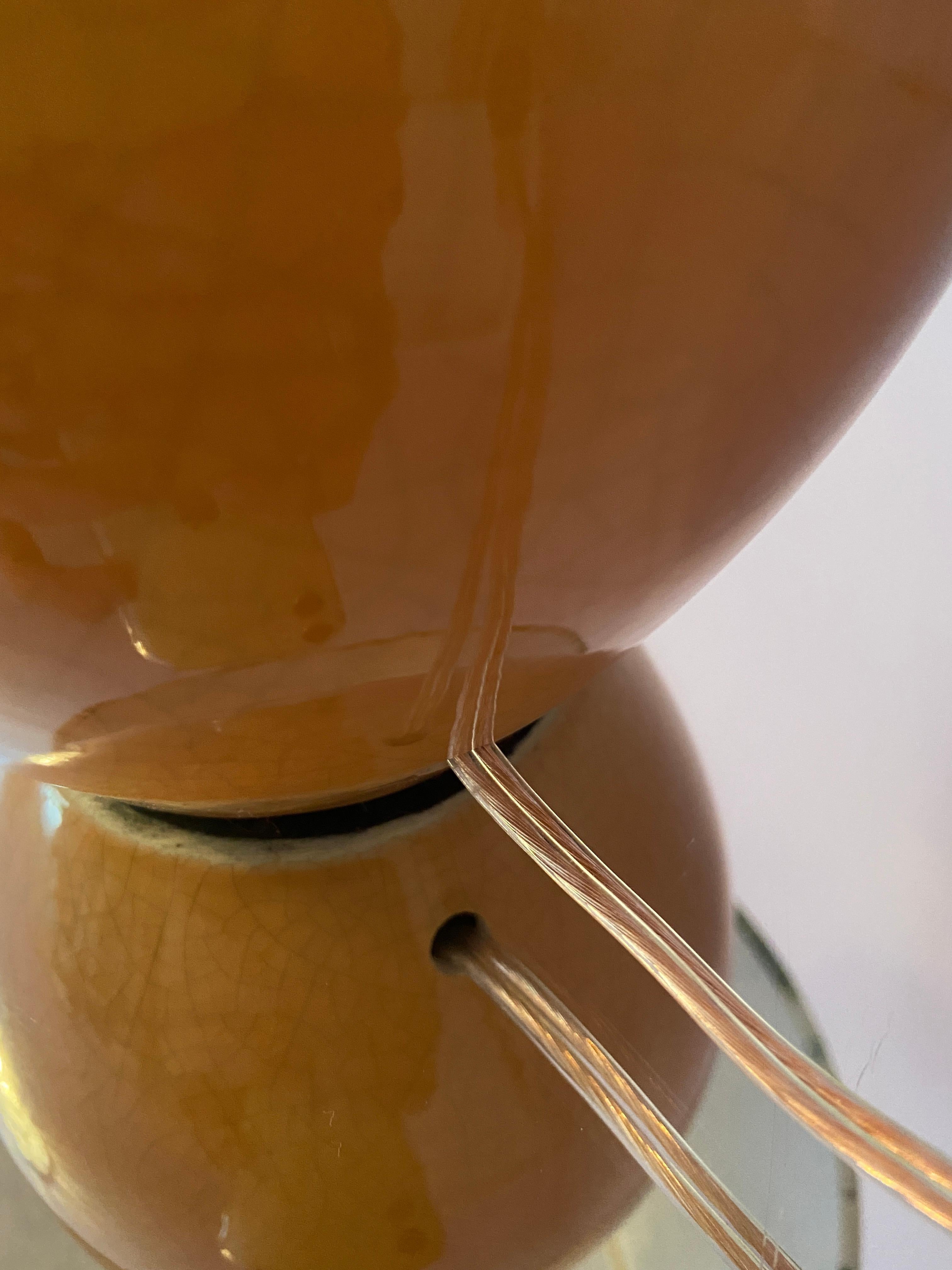 20th Century Ceramic Table Lamp with Customized Shade, France