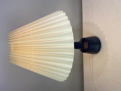 Ceramic Table Lamp with Dark Blue Glaze by Palshus and Le Klint, 1970s