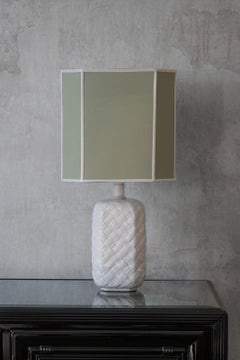 Lampe de table en céramique avec abat-jour en tissu