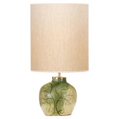 Keramische Tischlampe mit illustrativen Details, Europa ca 1960s
