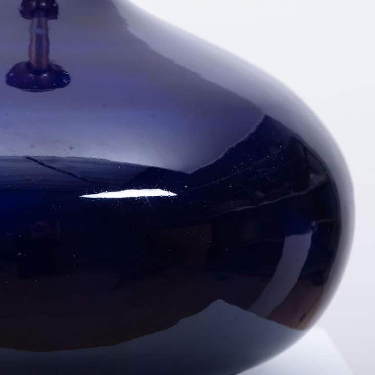 Keramische Tischlampe mit CUSTOM MADE Lampenschirm aus neuer Seide René Houben, 1960er Jahre (Österreichisch) im Angebot