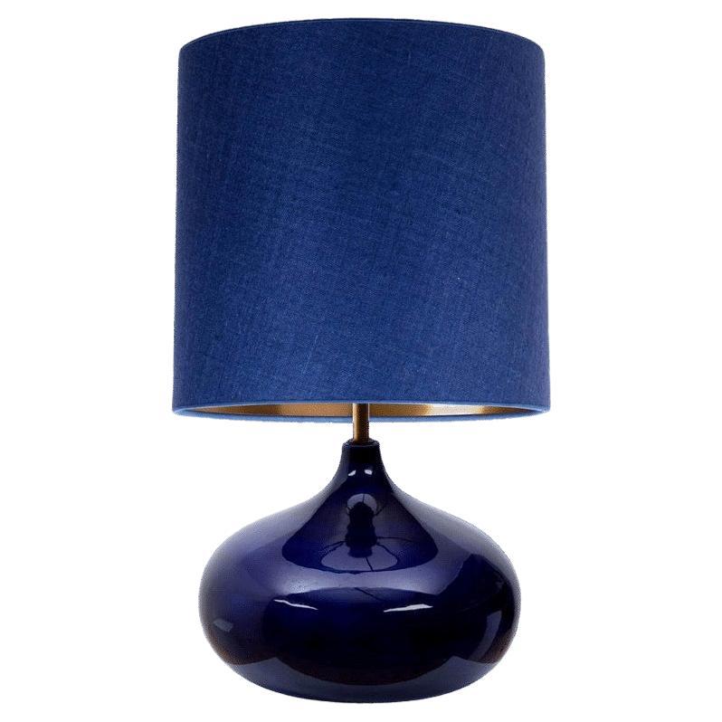 Lampada da tavolo in ceramica con paralume in seta nuova su misura René Houben, anni '60
