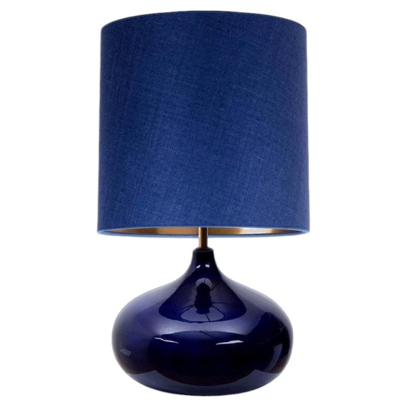 Ceramic Table Lamp with New Silk Custom Made Lampshade René Houben, 1960s