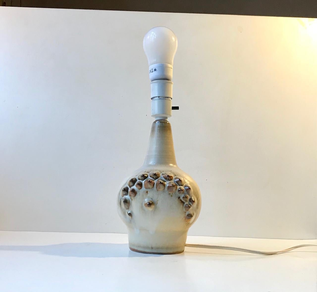 Scandinavian Modern Ceramic Table Lamp with Spikes by Einar Johansen for Søholm, 1960s For Sale