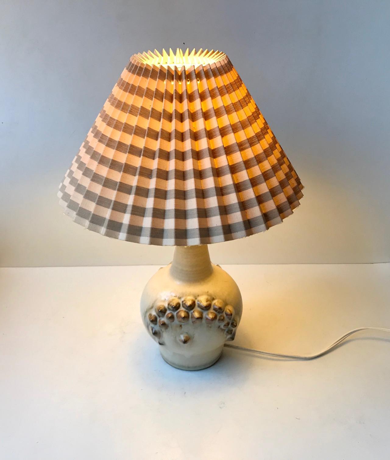 Stoneware Ceramic Table Lamp with Spikes by Einar Johansen for Søholm, 1960s For Sale