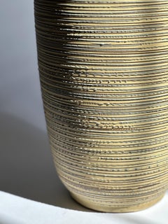 Ceramic Table Lamp with Striated Glaze by Lee Rosen for Design Technics, 1950s