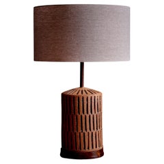 Ceramic Table Lamp with Walnut Base by Brent Bennett, USA - new 
