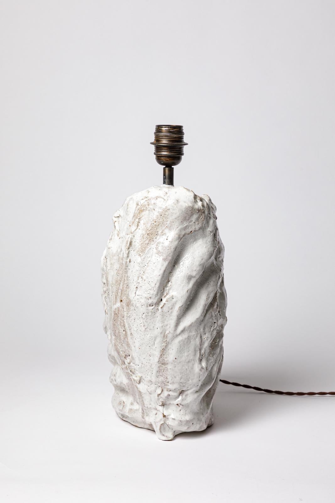 Lampe de table en céramique à l'émail blanc par Hervé ROUSSEAU, 2022 Neuf - En vente à Saint-Ouen, FR