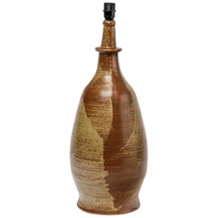 Lampe da tavolo in ceramica attribuite a La Borne Potters, circa 1970