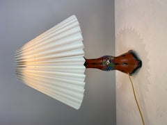 Lampe de table avec glaçure orange et abat-jour en papier des années 1960
