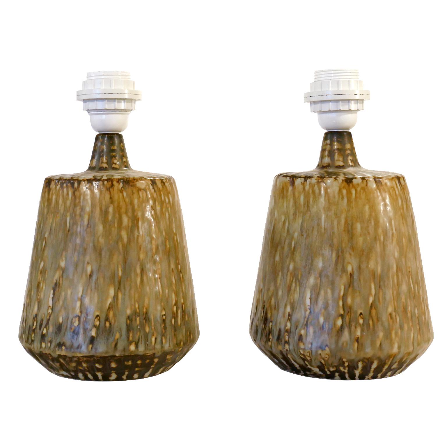 Ceramic Table Lamps by Gunnar Nylund for Rörstrand, Sweden, 1960s For Sale
