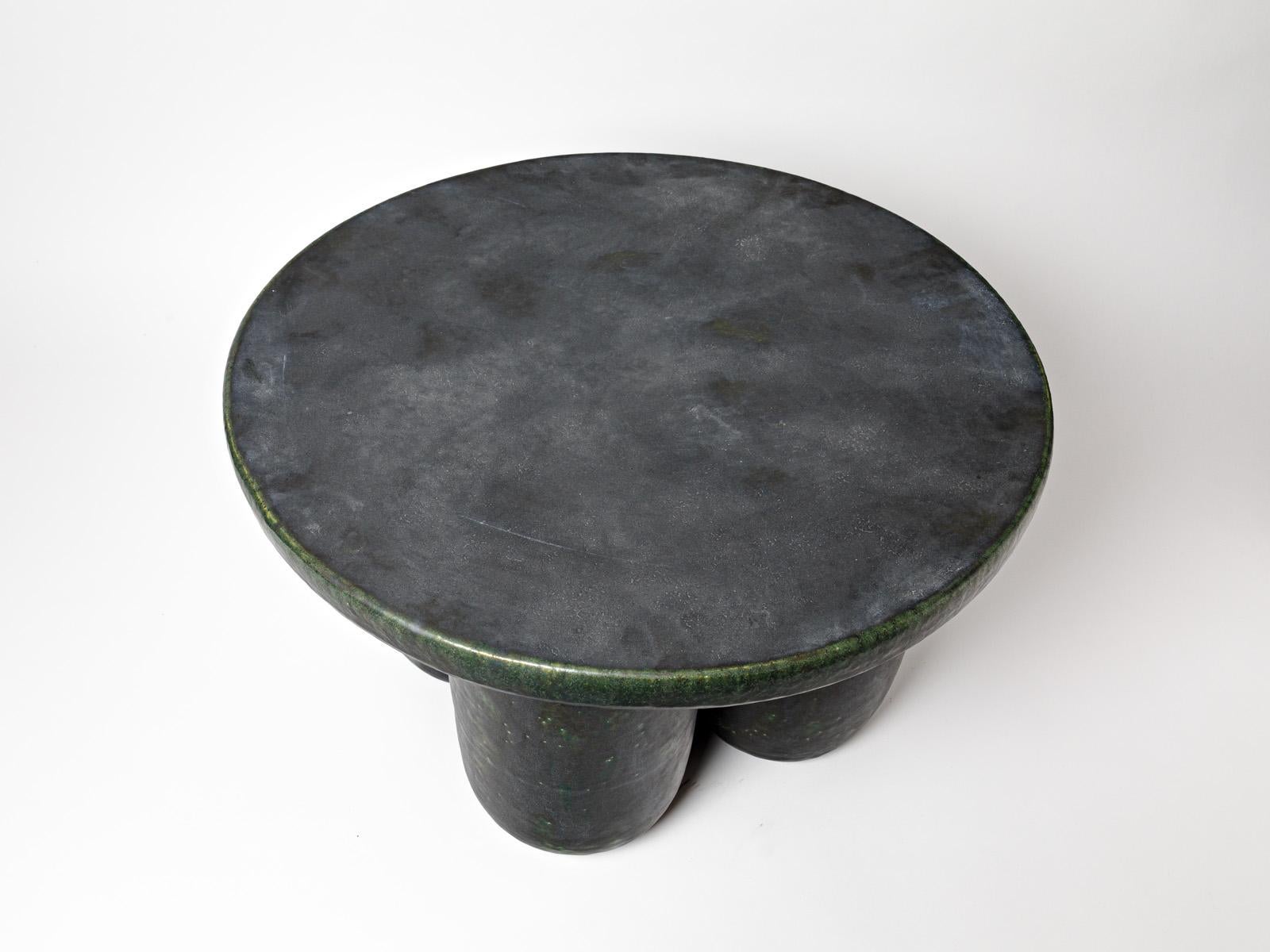Contemporary Ceramic Table with Glazes Decoration by Mia Jensen, circa 2022