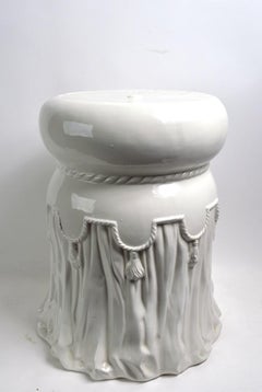 Ceramic Tassel Table or Plant Stand Probably Italian